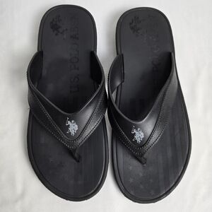 U.S. Polo Assn. Men's Black Flip Flop Sandals
